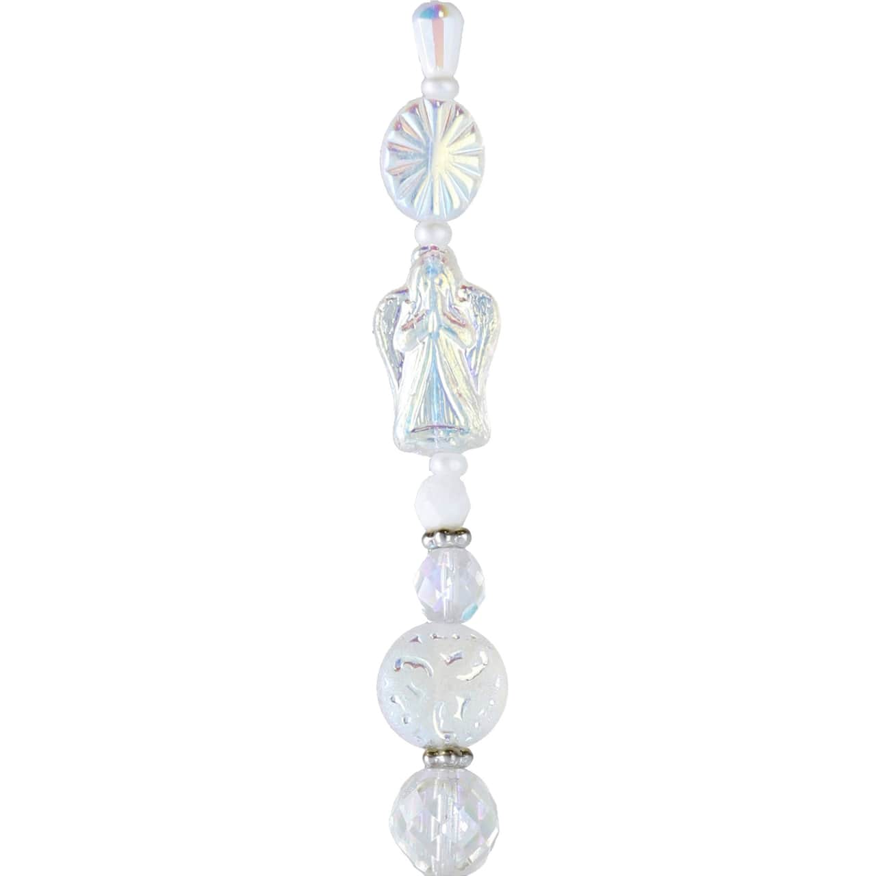 6 Pack: Angel White Iridescent Czech Glass Bead Mix by Bead Landing™